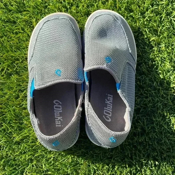 Olukai Nohea Mesh Boys Shoe Grey Size 13 - Picture 4 of 6